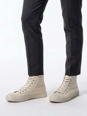 Zara x Barbie Movie 2023 High Top Canvas Sneakers Cream Pink Sz 10